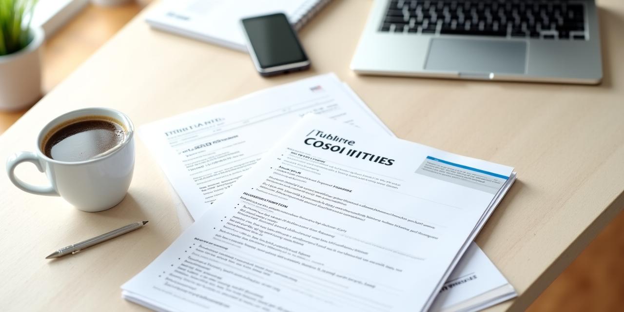A professional desk with a laptop and a cleanly formatted Australian resume next to a cup of coffee