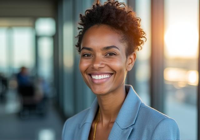 Successful professional working in a modern Australian office